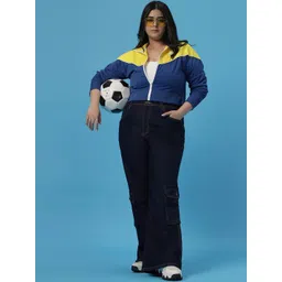 Turning Blue Women Plus Size Flared Leg Cargo Jeans image 3