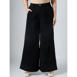 Turning Blue Women Wide Leg High-Rise Mildly Distressed Jeans-picture-43