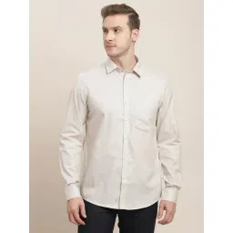 Turtle Beige Cotton Regular Fit Printed Shirt-image-15