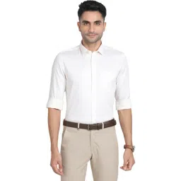 Turtle Beige Cotton Slim Fit Checks Shirts-image-14