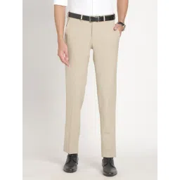 Turtle Beige Slim Fit Dobby Trousers-picture-16