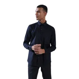 Turtle Black Cotton Slim Fit Dobby Shirt-picture-23