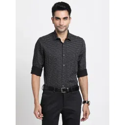 Turtle Black Cotton Slim Fit Printed Shirt-picture-43