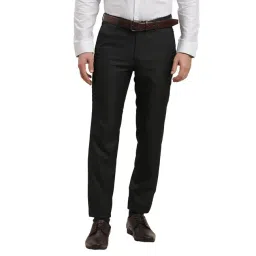 Turtle Black Slim Fit Chequered Trousers-picture-27