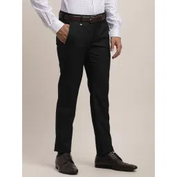 Turtle Black Slim Fit Dobby Trousers-picture-10