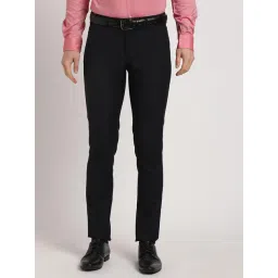 Turtle Black Slim Fit Dobby Trousers-picture-20