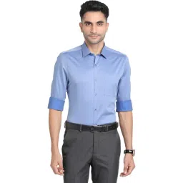 Turtle Blue Cotton Slim Fit Shirt-picture-39