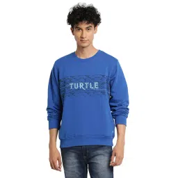 Turtle Blue Regular Fit Printed Sweatshirt-picture-45