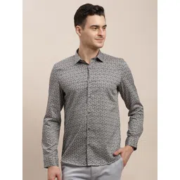 Turtle Classic Slim Fit Printed Cotton Party Shirt-picture-13