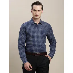 Turtle Classic Tartan Checked Spread Collar Classic Cotton Formal Shirt-picture-30