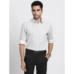 Turtle Grey Cotton Slim Fit Printed Shirt-picture-10