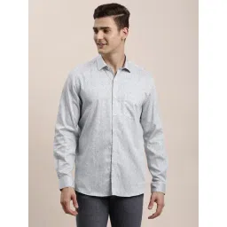 Turtle Grey Cotton Slim Fit Printed Shirt-picture-37