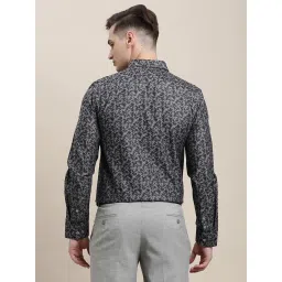 Turtle Grey Cotton Slim Fit Printed Shirt image 2