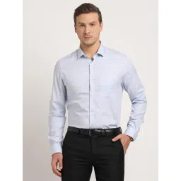 Turtle Light Blue Cotton Slim Fit Checks Shirt-picture-22