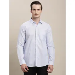 Turtle Light Blue Cotton Slim Fit Dobby Shirt-picture-47