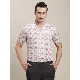 Turtle Light Pink Cotton Regular Fit Print Shirt image 1
