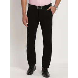 Turtle Men Black Relaxed Skinny Fit Trousers-picture-11