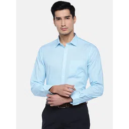 Turtle Men Blue Relaxed Slim Fit Solid Formal Shirt-picture-22