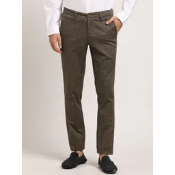 Turtle Men Checked Smart Tapered Fit Cotton Stretch Mid-Rise Trouser-picture-20