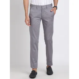 Turtle Men Checked Tailored Slim Fit Chinos Trousers-picture-10