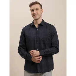 Turtle Men Classic Spread Collar Micro Ditsy Printed Lyocell Slim Fit Formal Shirt-picture-22