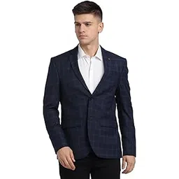 turtle Men Cotton Stretch Dobby Print Blue Blazer-picture-21