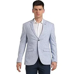 turtle Men Cotton Stretch Dobby Print Light Blue Blazer-picture-31