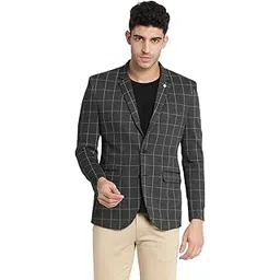 turtle Men Knitted Checkered Grey Blazer-picture-31