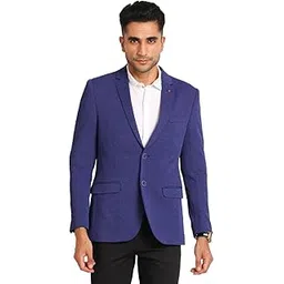 turtle Men Knitted Dobby Print Royal Blue Blazer-picture-30