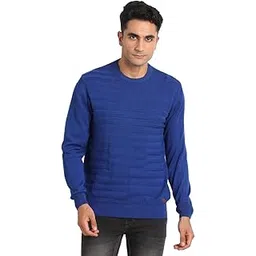 turtle Men Knitted Slim Fit Full Sleeve Royal Blue Pullover-picture-53
