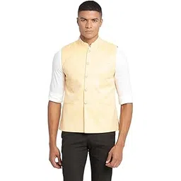 turtle Men Poly Cotton Cream Solid Formal Nehru Jacket-picture-29