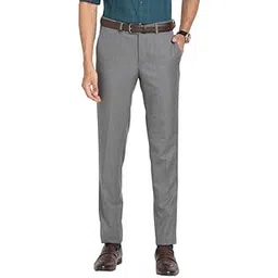 turtle Men Poly Viscose Grey Solids Slim Fit Formal Trouser-picture-34