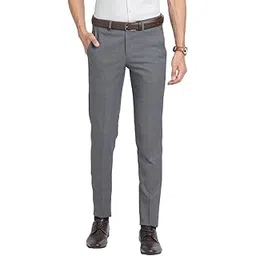 turtle Men Poly Viscose Stretch Ultra Slim Fit Grey Formal Trouser-picture-40