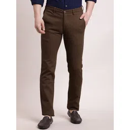 Turtle Men Relaxed Skinny Fit Mid-Rise Cotton Chinos Trousers-picture-23