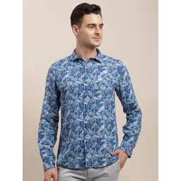 Turtle Men Relaxed Slim Fit Floral Opaque Printed Casual Shirt-picture-21
