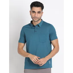 Turtle Men Solid Polo Collar Pocket Slim Fit T-shirt-picture-13