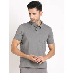 Turtle Men Solid Polo Collar Pocket Slim Fit T-shirt-picture-11