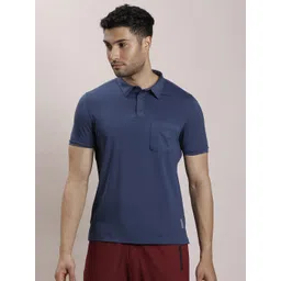 Turtle Men Solid Polo Collar Pockets Slim Fit T-shirt image 1