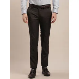 Turtle Men Solid Tailored Slim Fit Mid Rise Formal Trousers-picture-35