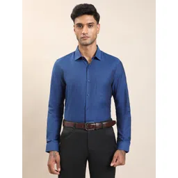 Turtle Men Standard Slim Fit Solid Spread Collar Cotton Formal Shirt-picture-20