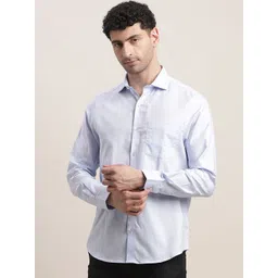 Turtle Men Standard Slim Fit Spread Collar Solid Cotton Formal Shirt-picture-34