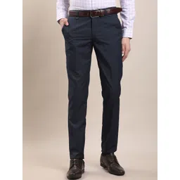 Turtle Men Tailored Checked Slim Fit Formal Trousers-picture-39