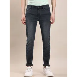 Turtle Men Tapered Fit Mid-Rise Light Fade Narrow Fit Cotton Denim Stretchable Jeans-picture-32