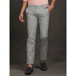 Turtle Men Textured Relaxed Skinny Fit Chinos Trousers-picture-35