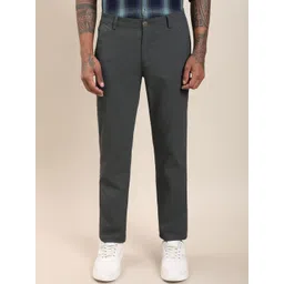 Turtle Men Textured Relaxed Skinny Fit Mid-Rise Cotton Chinos-picture-30