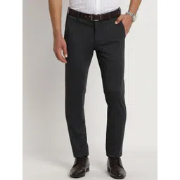 Turtle Men Textured Tailored Skinny Fit Trousers image 1