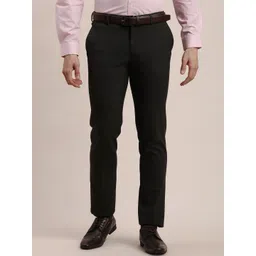 Turtle Men Textured Tailored Slim Fit Flat Front Formal Trouser-picture-17