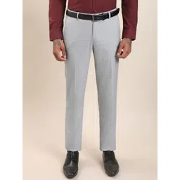 Turtle Men Textured Tailored Slim Fit Formal Trousers-picture-38