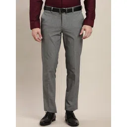 Turtle Men Textured Tailored Tapered Fit Formal Trouser-picture-36