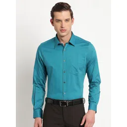 Turtle Modern Fit Spread Collar Pure Cotton Formal Shirt-picture-32